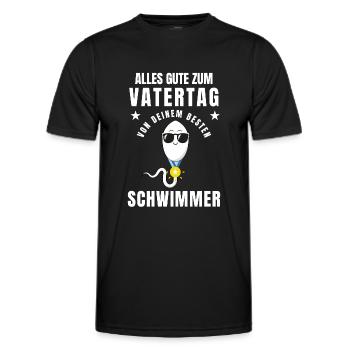 Vatertag Vater Papa Sohn Tochter Geburt Lustig - Männer Funktions-T-Shirt - Schwarz - Vorne - AI Model Male 178 dark (178cm)