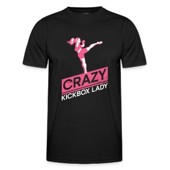 Crazy Kickbox Lady - Kickboxen Kickboxer - Männer Funktions-T-Shirt - Schwarz - Vorne - AI Model Male 178 dark (178cm)