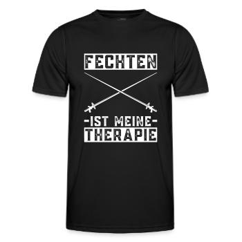 Fechten Ist Meine Therapie - Fechten Fechter - Männer Funktions-T-Shirt - Schwarz - Vorne - AI Model Male 178 dark (178cm)