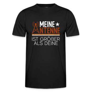 Meine Antenne Ist Größer Als Deine - Amateurfunk - Männer Funktions-T-Shirt - Schwarz - Vorne - AI Model Male 178 dark (178cm)