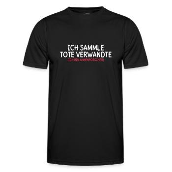 Ich Sammle Tote Verwandte (Ich Bin Ahnenforscher) - Männer Funktions-T-Shirt - Schwarz - Vorne - AI Model Male 178 dark (178cm)