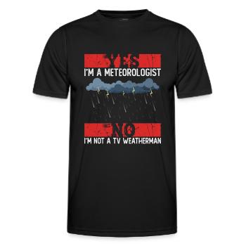 Météorologue Météo Climat Prévisions Météo - T-shirt sport Homme - noir - Devant - AI Model Male 178 dark (178cm)