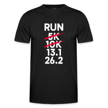 10 km de course à pied - 10 km d’entraînement de course à pied - T-shirt sport Homme - noir - Devant - AI Model Male 178 dark (178cm)