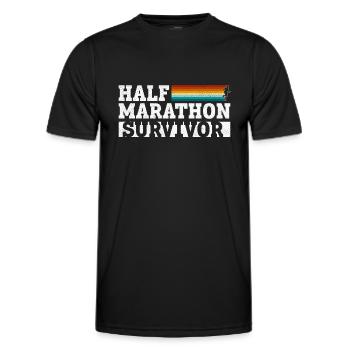 Survivant du semi-marathon - Coureur de semi-marathon - T-shirt sport Homme - noir - Devant - AI Model Male 178 dark (178cm)