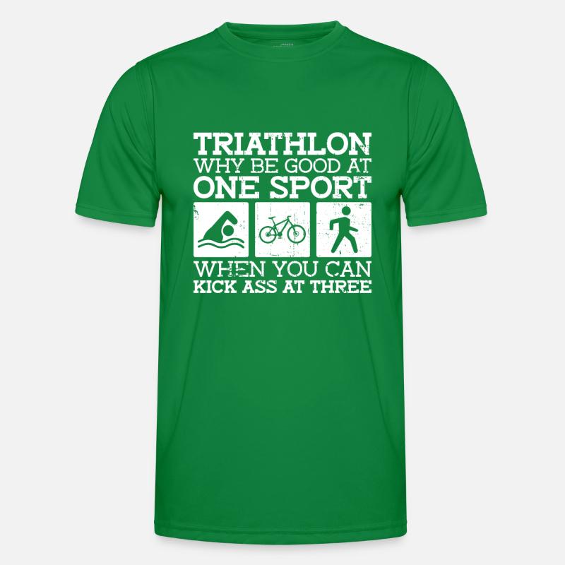 Triathlon Training Lustiges Triathlet Geschenk Männer Funktions-T-Shirt