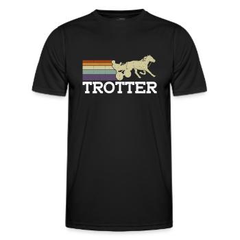 Traber - Cheval de course de chevaux - T-shirt sport Homme - noir - Devant - AI Model Male 178 dark (178cm)