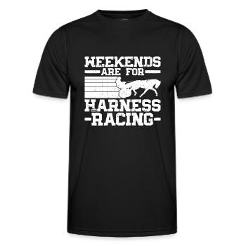 Les week-ends sont pour les courses de trot - courses de chevaux - T-shirt sport Homme - noir - Devant - AI Model Male 178 dark (178cm)