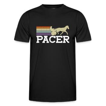 Pacer - Cheval de course de chevaux - T-shirt sport Homme - noir - Devant - AI Model Male 178 dark (178cm)