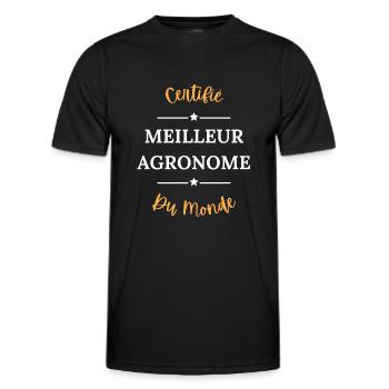Certifié meilleur agronome du monde - T-shirt sport Homme - noir - Devant - AI Model Male 178 dark (178cm)