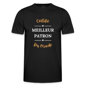 Certifié meilleur patron du monde - T-shirt sport Homme - noir - Devant - AI Model Male 178 dark (178cm)