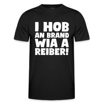 I hob an Brand wia a Reiber! Fränkische Mundart - Männer Funktions-T-Shirt - Schwarz - Vorne - AI Model Male 178 dark (178cm)