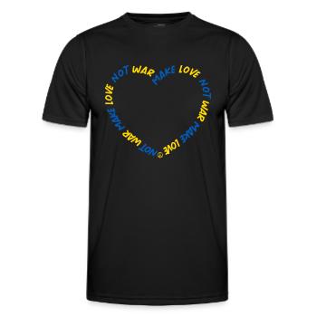 Faire l’amour Pas de guerre Paix Ukraine - T-shirt sport Homme - noir - Devant - AI Model Male 178 dark (178cm)