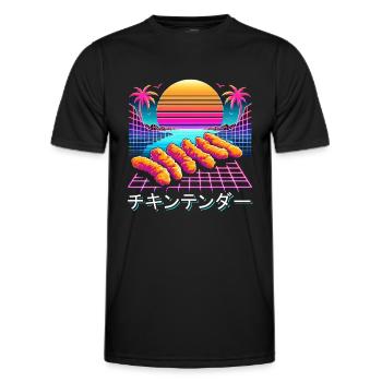 Chicken Fast Food Lover Hähnchen - Men's Functional T-Shirt - black - Front - AI Model Male 178 dark (178cm)