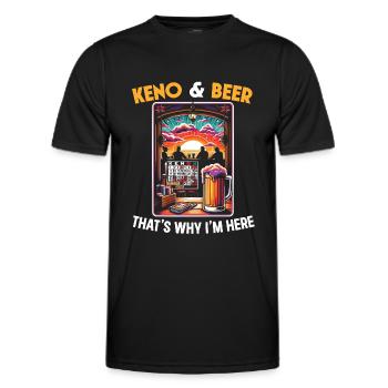 Keno Gambling Casino Game Lover Joueurs de loterie - T-shirt sport Homme - noir - Devant - AI Model Male 178 dark (178cm)