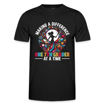 Formation des enseignants pour l’école de 7e année - T-shirt sport Homme - noir - Devant - AI Model Male 178 dark (178cm)