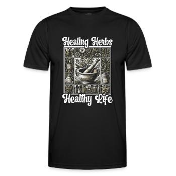 Kräuterkunde, Kräutermedizin, Natürliche Heilung - Männer Funktions-T-Shirt - Schwarz - Vorne - AI Model Male 178 dark (178cm)