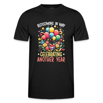 Happy Birthday, Celebrating Bday party, - Men's Functional T-Shirt - black - Front - AI Model Male 178 dark (178cm)