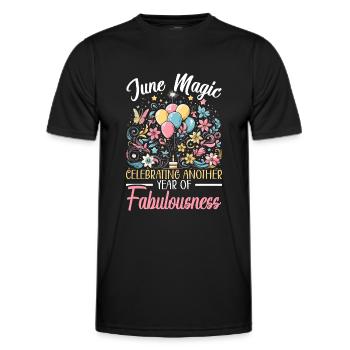 Happy Birthday, Celebrating Bday Party, - Men's Functional T-Shirt - black - Front - AI Model Male 178 dark (178cm)