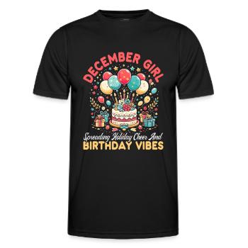 Happy Birthday, Celebrating Bday Party, - Men's Functional T-Shirt - black - Front - AI Model Male 178 dark (178cm)