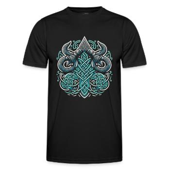 Nordic Viking culture Nordic mythology - Men's Functional T-Shirt - black - Front - AI Model Male 178 dark (178cm)