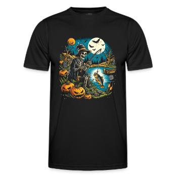 Funny Halloween Costume Fisherman Fisherman - Men's Functional T-Shirt - black - Front - AI Model Male 178 dark (178cm)