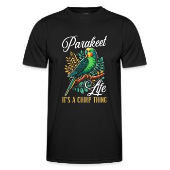 Perruche amoureuse de la perruche Perruche oiseau - T-shirt sport Homme - noir - Devant - AI Model Male 178 dark (178cm)