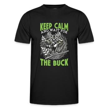 Saison de chasse au cerf Chasseurs de cerfs Chasseurs d’animaux - T-shirt sport Homme - noir - Devant - AI Model Male 178 dark (178cm)