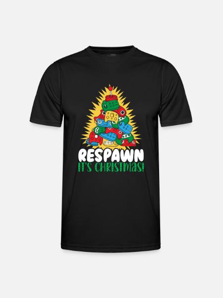 Weihnachts-gamer-videospiel, Weihnachtsmann, - Männer Funktions-T-Shirt - Schwarz
