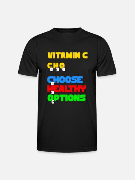 C-vitamin Välj hälsosamma alternativ - Funktions-T-shirt herr - svart
