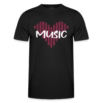 Love Music - Coeur Equalizer - T-shirt sport Homme - noir - Devant - AI Model Male 178 dark (178cm)