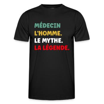 médecin - T-shirt sport Homme - noir - Devant - AI Model Male 178 dark (178cm)