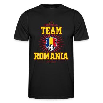 Romania - Men's Functional T-Shirt - black - Front - AI Model Male 178 dark (178cm)