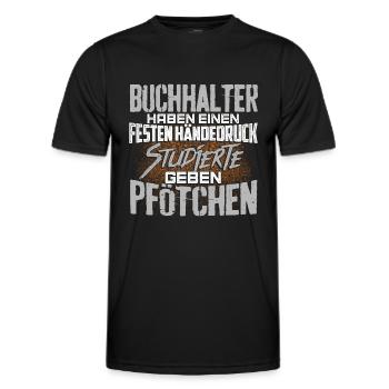 BUCHHALTER - fest - Männer Funktions-T-Shirt - Schwarz - Vorne - AI Model Male 178 dark (178cm)