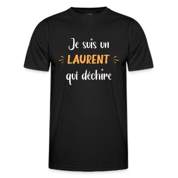 laurent - T-shirt sport Homme - noir - Devant - AI Model Male 178 dark (178cm)