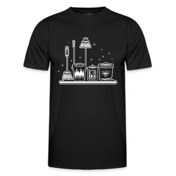 Humour faire le ménage - T-shirt sport Homme - noir - Devant - AI Model Male 178 dark (178cm)