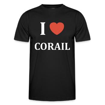I love Corail - T-shirt sport Homme - noir - Devant - AI Model Male 178 dark (178cm)