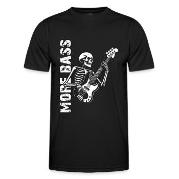 Plus Basse - Skeleton avec Basse - T-shirt sport Homme - noir - Devant - AI Model Male 178 dark (178cm)
