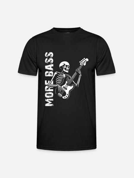 Plus Basse - Skeleton avec Basse - T-shirt sport Homme - noir