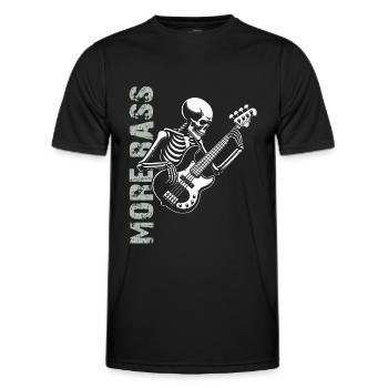 Plus Basse - Skeleton avec Basse - T-shirt sport Homme - noir - Devant - AI Model Male 178 dark (178cm)