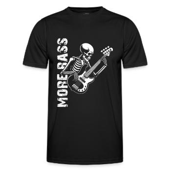 Plus Basse - Skeleton avec Basse - T-shirt sport Homme - noir - Devant - AI Model Male 178 dark (178cm)