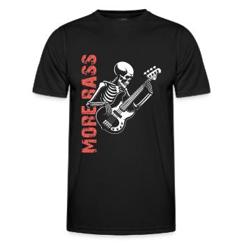 Plus Basse - Skeleton avec Basse - T-shirt sport Homme - noir - Devant - AI Model Male 178 dark (178cm)