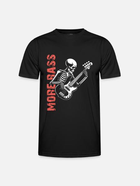 Plus Basse - Skeleton avec Basse - T-shirt sport Homme - noir