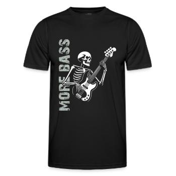 Plus Basse - Skeleton avec Basse - T-shirt sport Homme - noir - Devant - AI Model Male 178 dark (178cm)