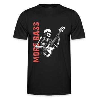 Plus Basse - Skeleton avec Basse - T-shirt sport Homme - noir - Devant - AI Model Male 178 dark (178cm)