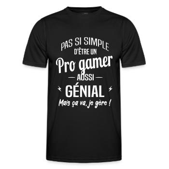 Pro gamer - T-shirt sport Homme - noir - Devant - AI Model Male 178 dark (178cm)