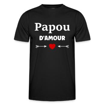 papou d'amour - T-shirt sport Homme - noir - Devant - AI Model Male 178 dark (178cm)