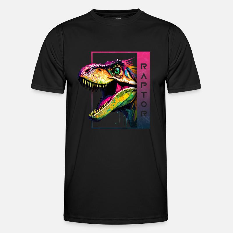 Dynamischer Velociraptor - Brüllender Raptor Artwork - Männer Funktions-T-Shirt - Schwarz