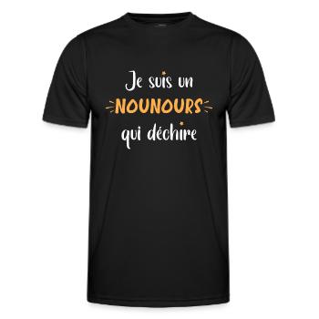 nounours - T-shirt sport Homme - noir - Devant - AI Model Male 178 dark (178cm)