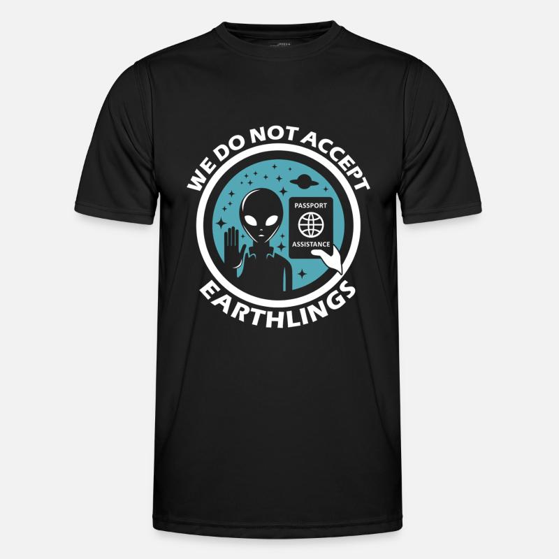 Interplanetare Einwanderung - Männer Funktions-T-Shirt - Schwarz