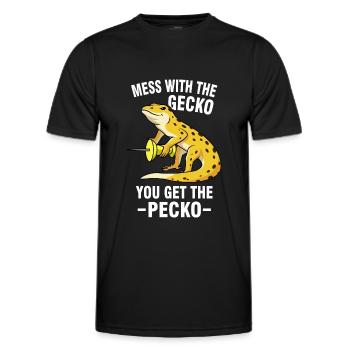 Gecko Memes - Men's Functional T-Shirt - black - Front - AI Model Male 178 dark (178cm)